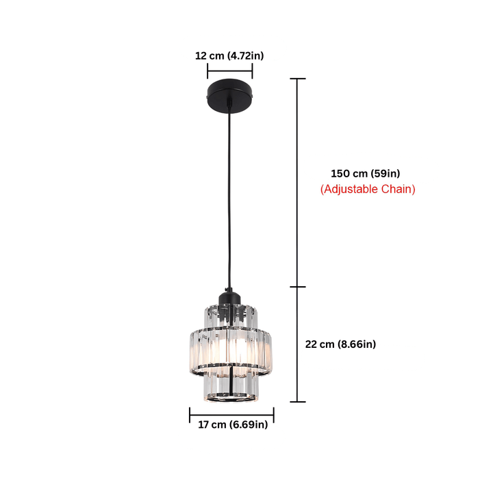 Fernando - Ronde Gelaagde Kristallen Hanglamp