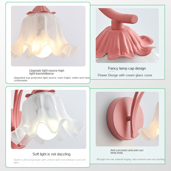 Francuska Retro Oświetlenie Ścienne Kwiatowe