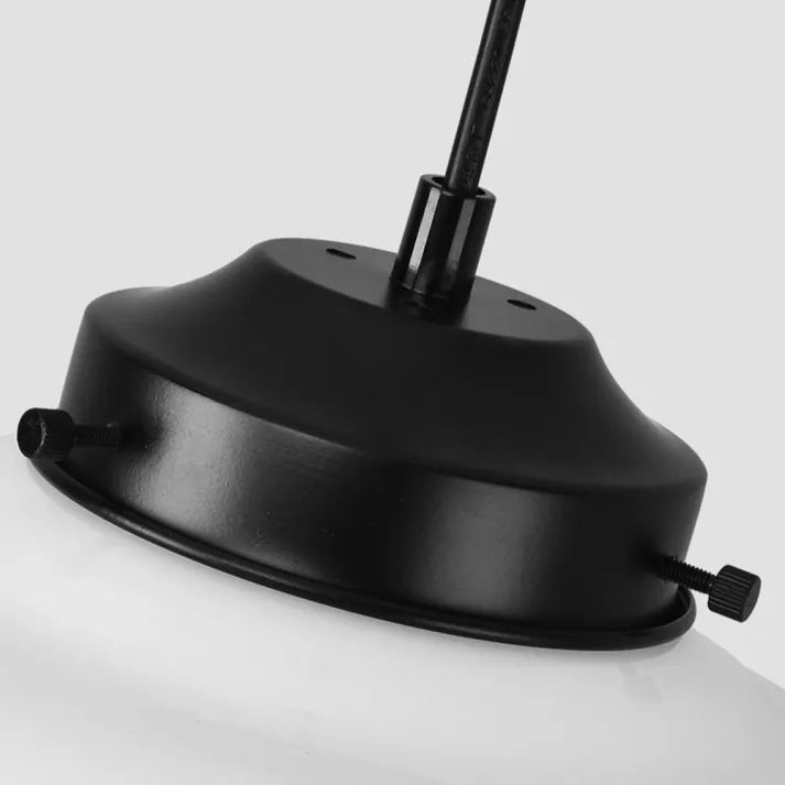 Vintage biała mleczna szklana geometryczna lampa wisząca