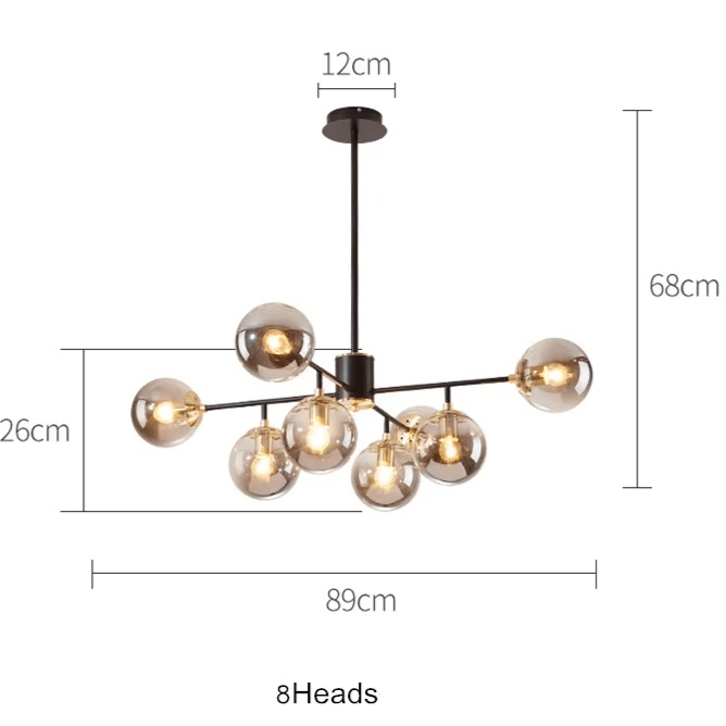 Szklany żyrandol w stylu skandynawskim