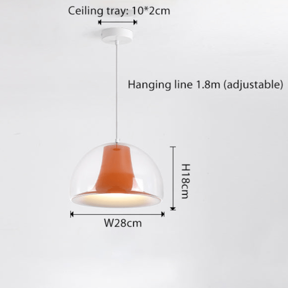 Półokrągła szklana lampa wisząca w kształcie meduzy