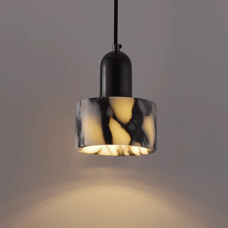 Lampa wisząca czarna marmurowa