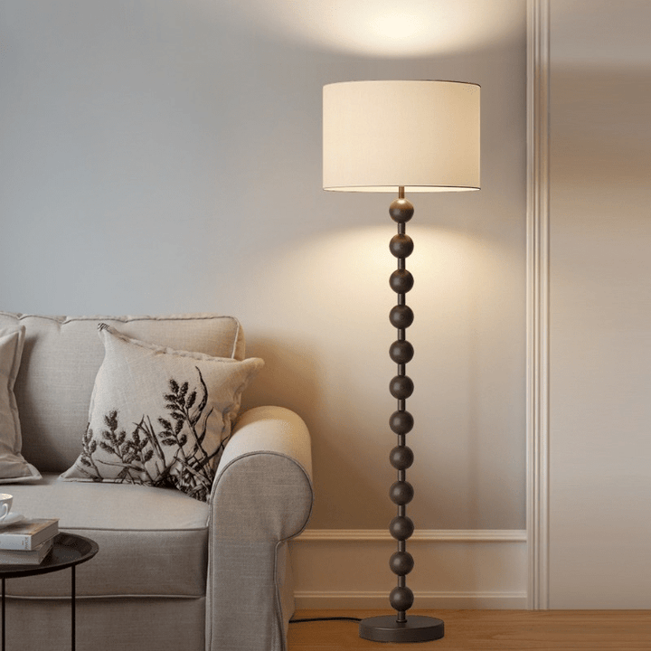 Lampka podłogowa Japandi z drewna