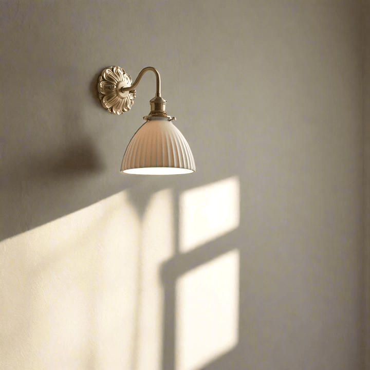Mosiężna ceramiczna lampa ścienna