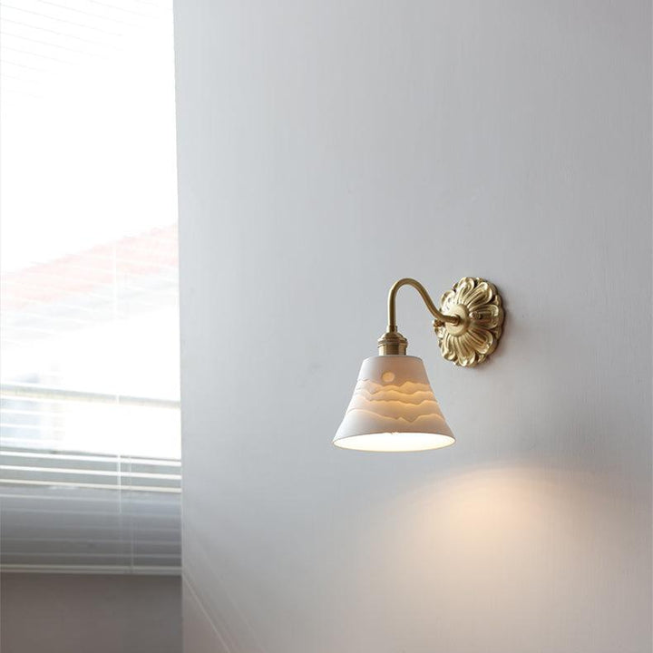 Mosiężna ceramiczna lampa ścienna