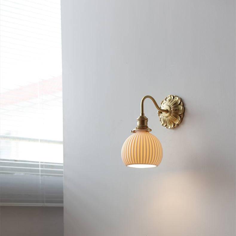 Mosiężna ceramiczna lampa ścienna