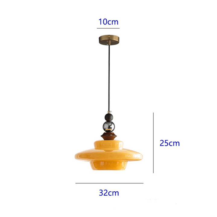 Szklana lampa wisząca w stylu vintage – ciepłe światło do jadalni