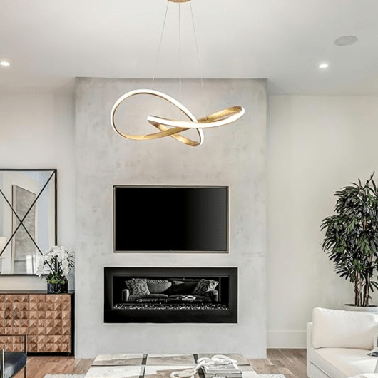 Minimalistyczna Złota Okrągła Lampa Wisząca LED