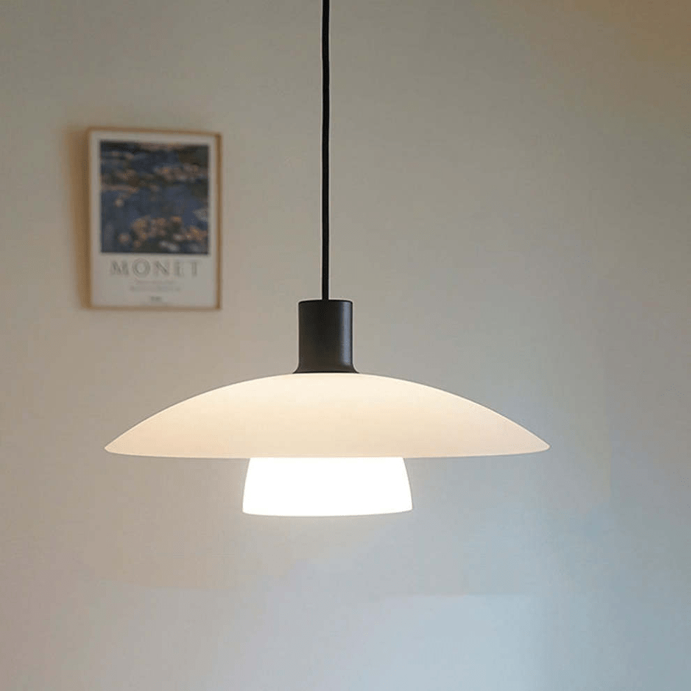 Minimalistyczna Biała Szklana Lampa Wisząca