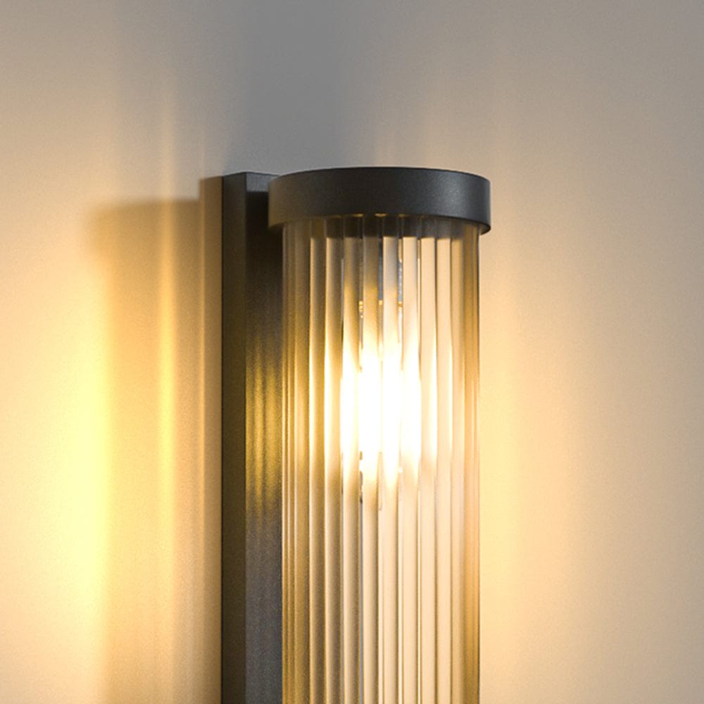 Nowoczesna Cylindryczna Lampa Metalowa i Szklana IP65 Wodoodporna Lampa Zewnętrzna