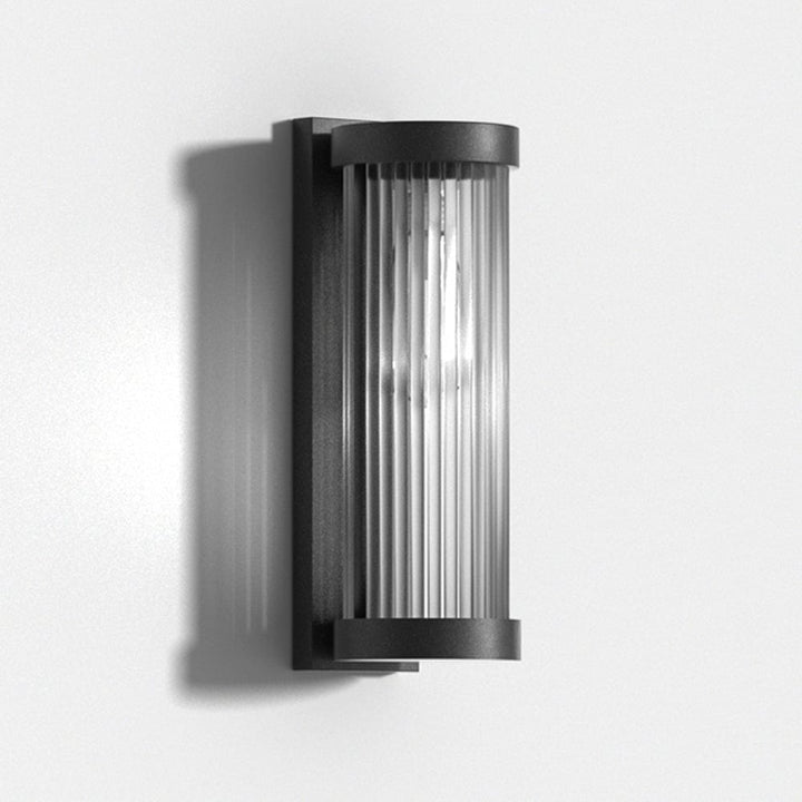 Nowoczesna Cylindryczna Lampa Metalowa i Szklana IP65 Wodoodporna Lampa Zewnętrzna