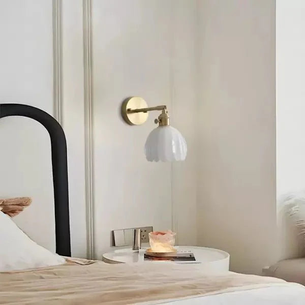 Retro kwiatowy klosz lampa ścienna tulipan