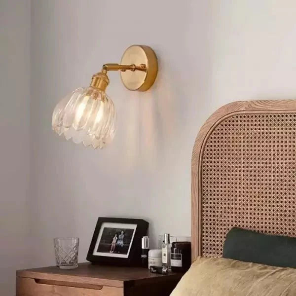 Retro kwiatowy klosz lampa ścienna tulipan