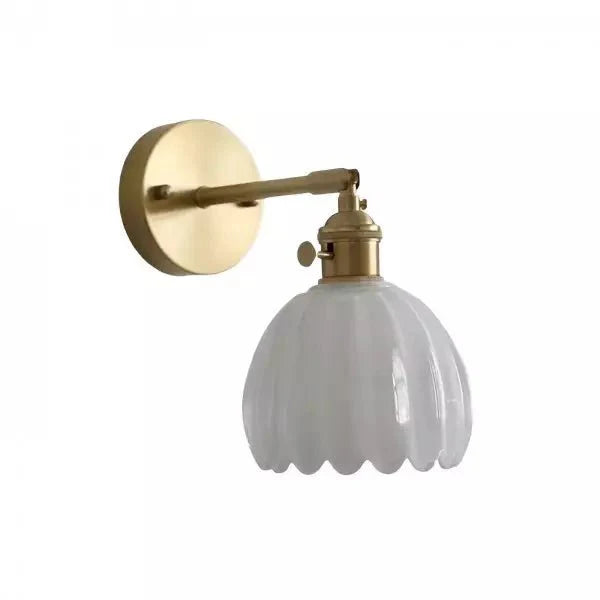 Retro kwiatowy klosz lampa ścienna tulipan