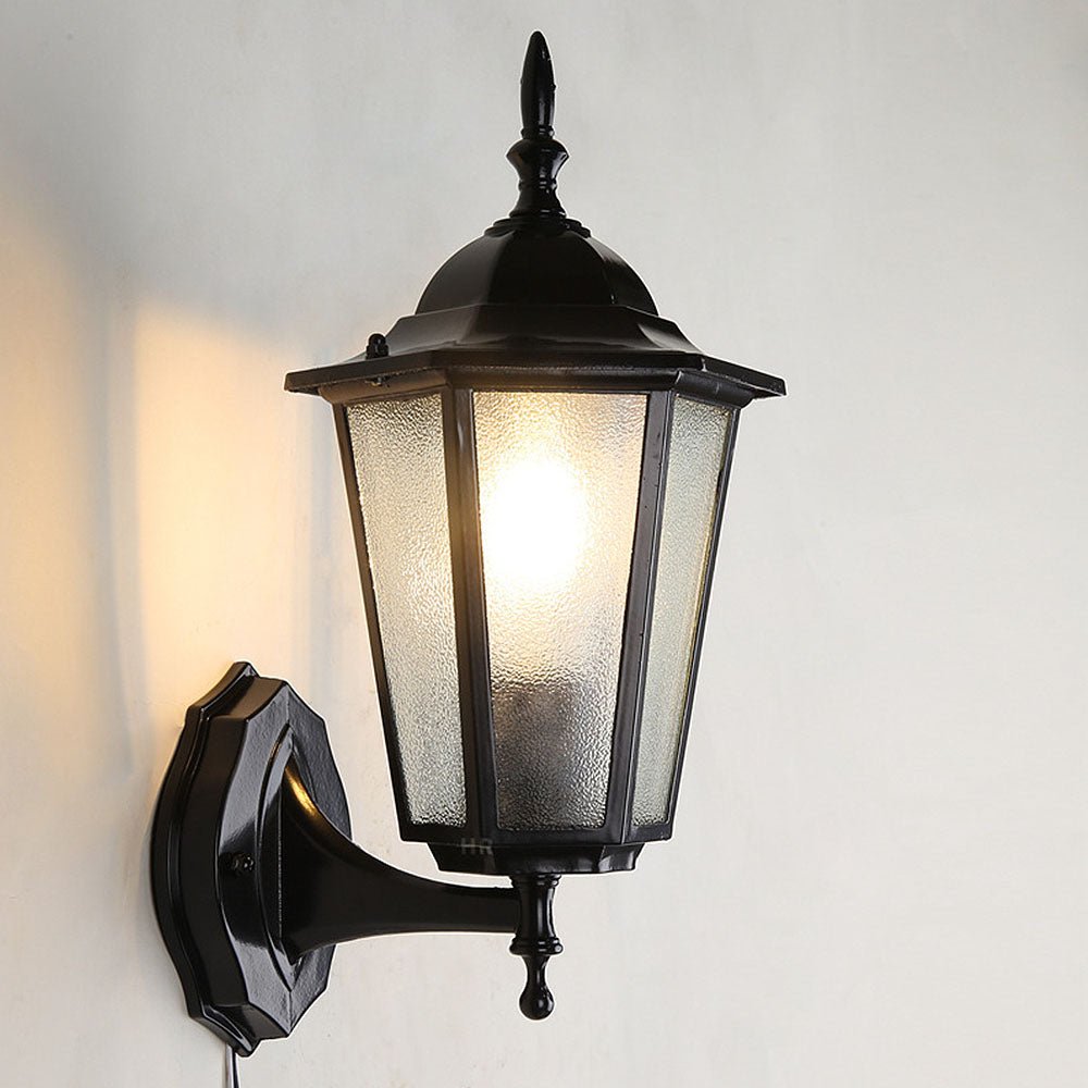 Retro Szklana Zewnętrzna Lampa Ścienna do Ogrodu