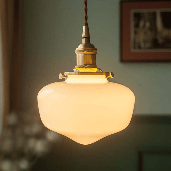 Retro mosiężna lampa wisząca z lampionem