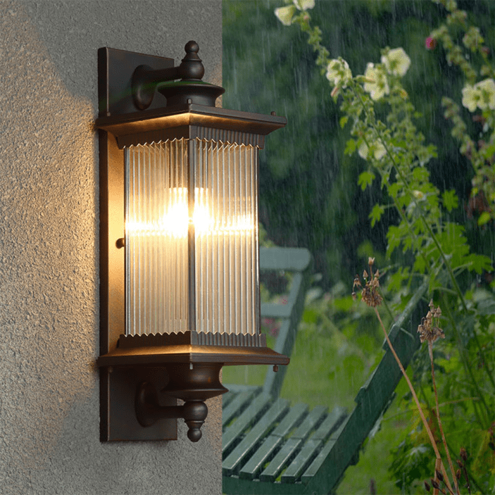 Retro Prostokątna Lampa Ścienna na Zewnątrz