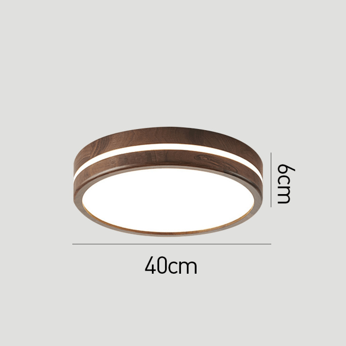 Okrągła Drewniana Lampa Sufitowa