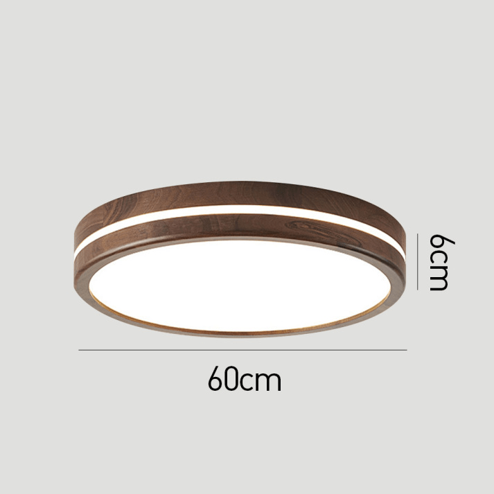 Okrągła Drewniana Lampa Sufitowa