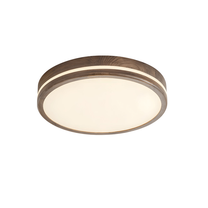 Okrągła Drewniana Lampa Sufitowa