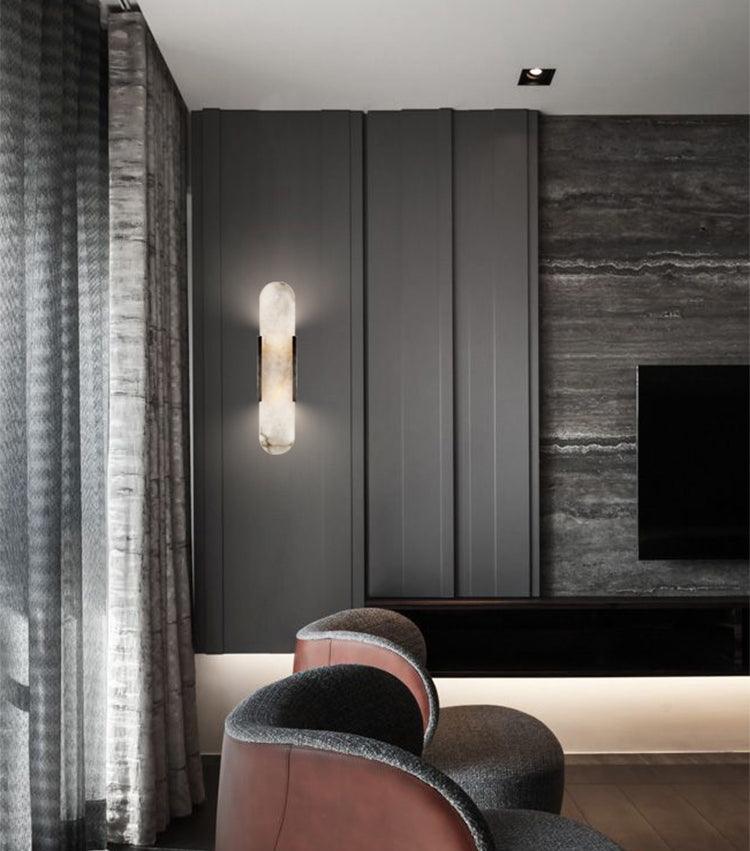 Lampa ścienna Melange Wydłużona Alabaster