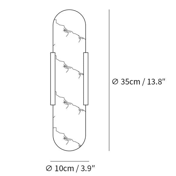 Lampa ścienna Melange Wydłużona Alabaster