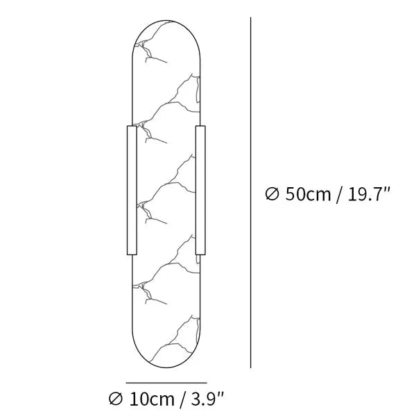 Lampa ścienna Melange Wydłużona Alabaster
