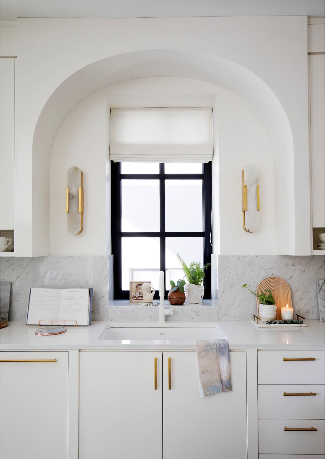 Lampa ścienna Melange Wydłużona Alabaster