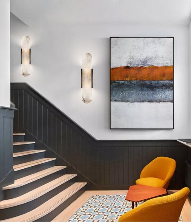 Lampa ścienna Melange Wydłużona Alabaster